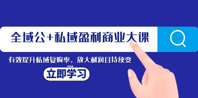 全域公+私域盈利商业大课，有效提升私域复购率，放大利润且持续变现-创业项目网