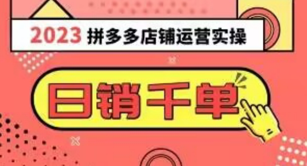 2023拼多多运营实操，每天30分钟日销1000＋，爆款选品技巧大全（10节课）-创业项目网