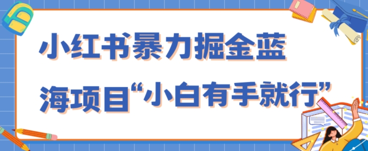 小红书暴力掘金蓝海项目，轻松日入1000+、小白有手就行（附新引流方法，不违规）-创业项目网