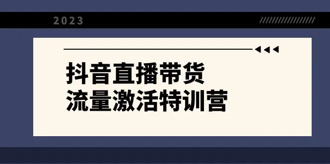 抖音直播带货-流量激活特训营，入行新手小白主播必学（21节课+资料）-创业项目网