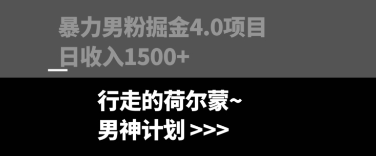 暴力男粉掘金4.0项目不违规不封号无脑复制单人操作日入1000+-创业项目网