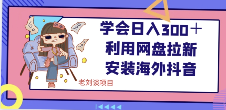 学会日入300＋，利用网盘拉新安装海外抖音保姆级教学-创业项目网