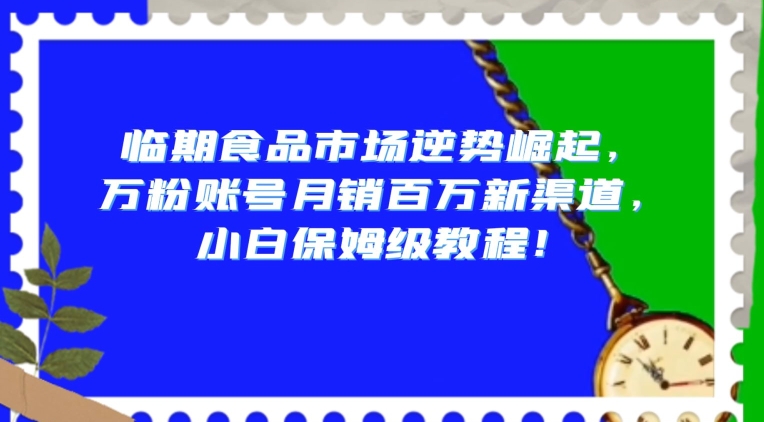 临期食品市场逆势崛起，万粉账号月销百万新渠道，小白保姆级教程-创业项目网