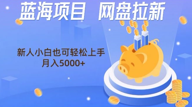 蓝海项目网盘拉新，新人小白也可操作，每月收入5000+-创业项目网