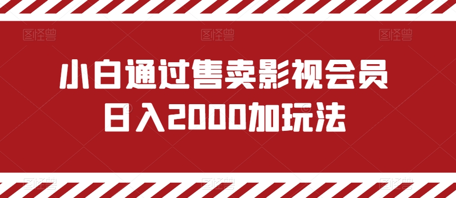 小白通过售卖影视会员日入2000+的玩法-创业项目网