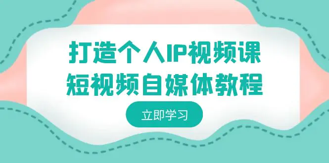 打造个人IP视频课-短视频自媒体教程，个人IP如何定位，如何变现-创业项目网