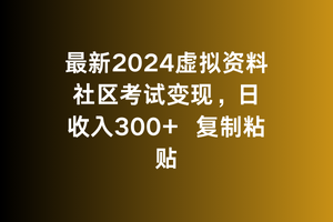 最新2024虚拟资料社区考试变现，日收入300+复制粘贴-创业项目网