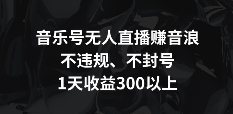 音乐号无人直播赚音浪，不违规、不封号，1天收益300+-创业项目网