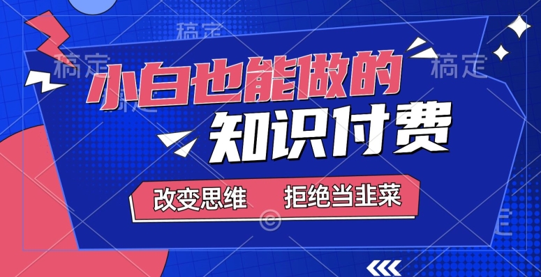 2024小白也能做的，知识付费项目，日入2000+，年入百万-创业项目网