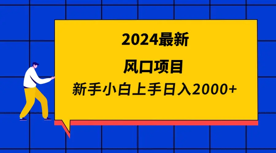 2024最新风口项目 新手小白日入2000+-创业项目网