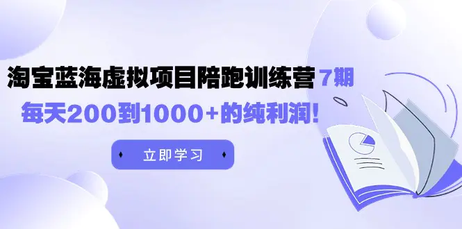 《淘宝蓝海虚拟项目陪跑训练营7期》每天200到1000+的纯利润-创业项目网