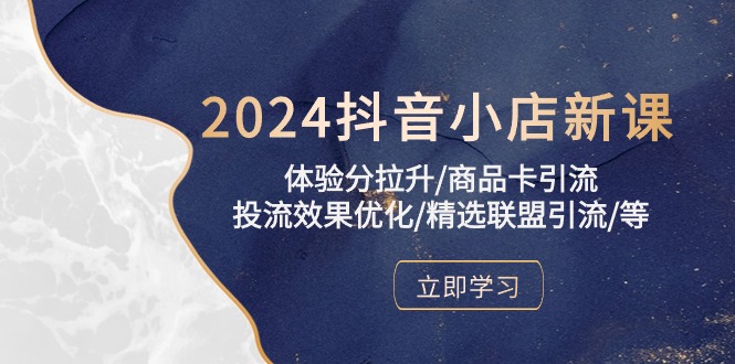 2024抖音小店新课，体验分拉升/商品卡引流/投流效果优化/精选联盟引流/等-创业项目网