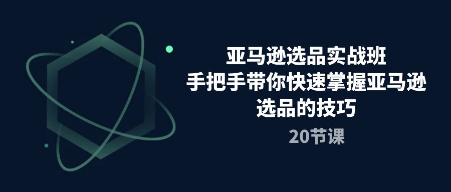 亚马逊选品实战班，手把手带你快速掌握亚马逊选品的技巧（20节课）-创业项目网