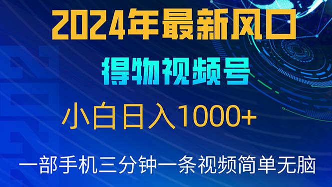 2024年5月最新蓝海项目，小白无脑操作，轻松上手，日入1000+-创业项目网