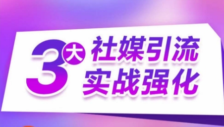 3大社媒引流实战强化，多渠道站外引流，高效精准获客，订单销售额翻倍增长-创业项目网