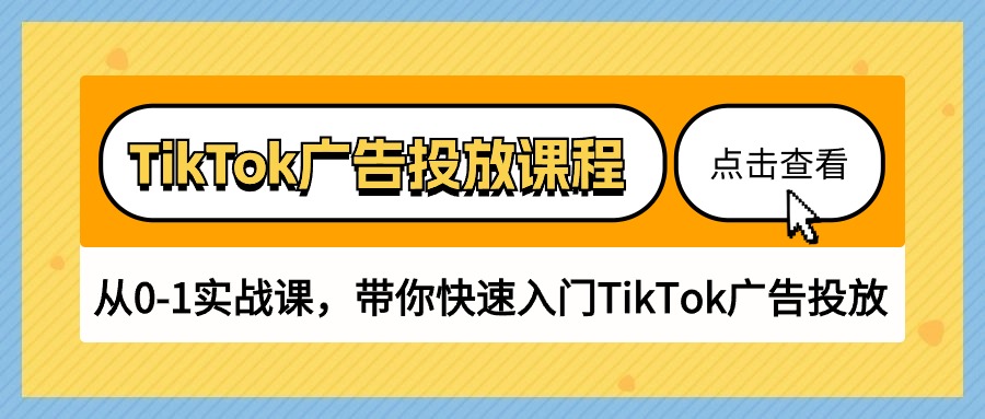 TikTok广告投放课程，从0-1实战课，带你快速入门TikTok广告投放（30节课）-创业项目网