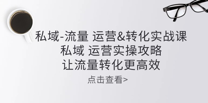 私域-流量 运营&转化实操课：私域 运营实操攻略 让流量转化更高效-创业项目网