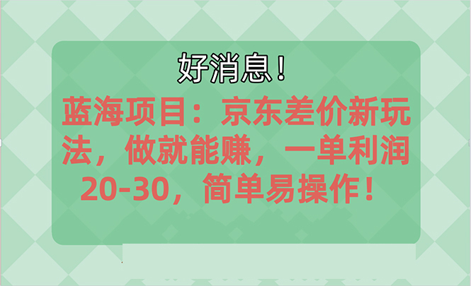 越早知道越能赚到钱的蓝海项目：京东大平台操作，一单利润20-30，简单易操作-创业项目网