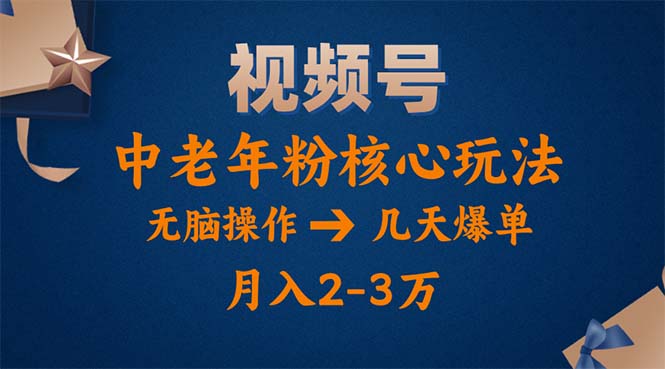 视频号火爆玩法，高端中老年粉核心打法，无脑操作，一天十分钟，月入两万-创业项目网