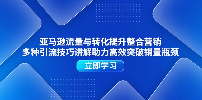 亚马逊流量与转化提升整合营销，多种引流技巧讲解助力高效突破销量瓶颈-创业项目网