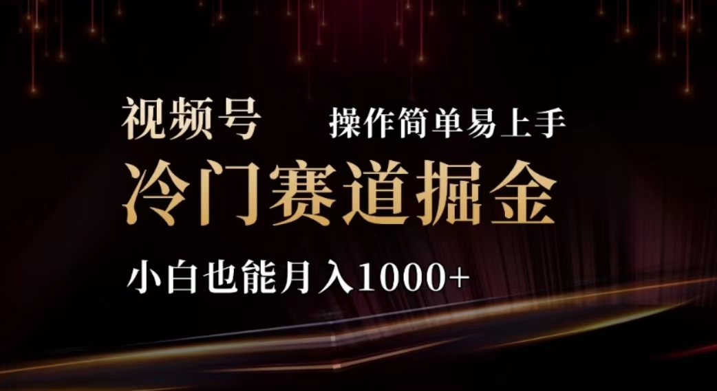 2024视频号冷门赛道掘金，操作简单轻松上手，小白也能月入1000+-创业项目网