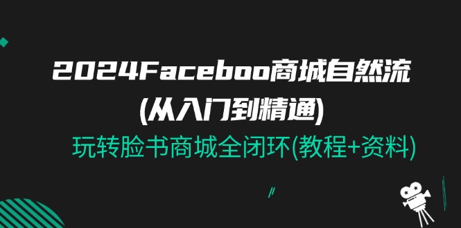 2024Facebook商城自然流(从入门到精通)，玩转脸书商城全闭环(教程+资料)-创业项目网