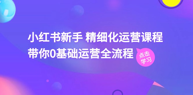 小红书新手精细化运营课程，带你0基础运营全流程（41节视频课）-创业项目网