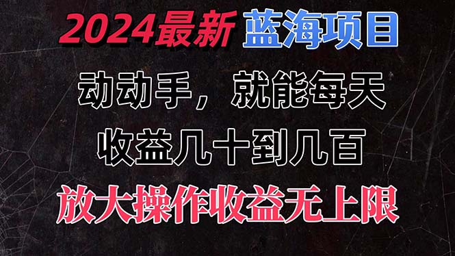 有手就行的2024全新蓝海项目，每天1小时收益几十到几百，可放大操作，收益无上限-创业项目网