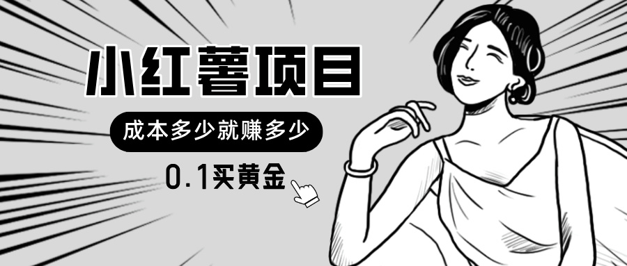 小红薯暴力项目，0.1买黄金。操作简单，日入无上限，可无限扩大-创业项目网