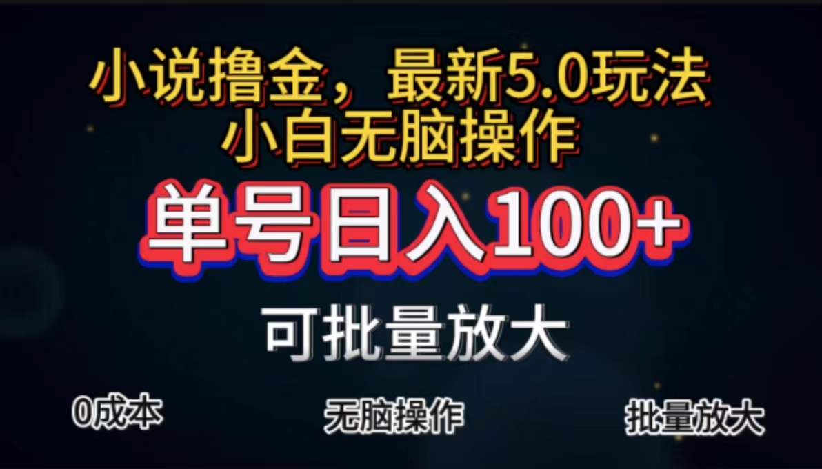 全自动小说撸金，单号日入100+小白轻松上手，无脑操作-创业项目网