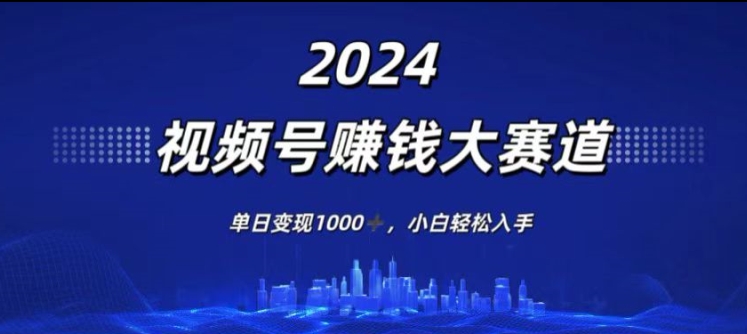 2024年度视频号赚钱大赛道，单日变现1K，小白轻松入手-创业项目网