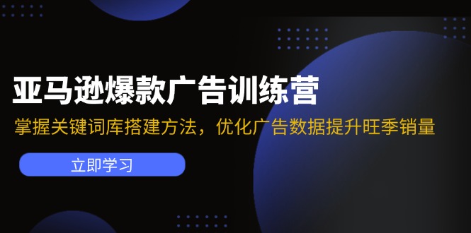 亚马逊爆款广告训练营：掌握关键词库搭建方法，优化广告数据提升旺季销量-创业项目网