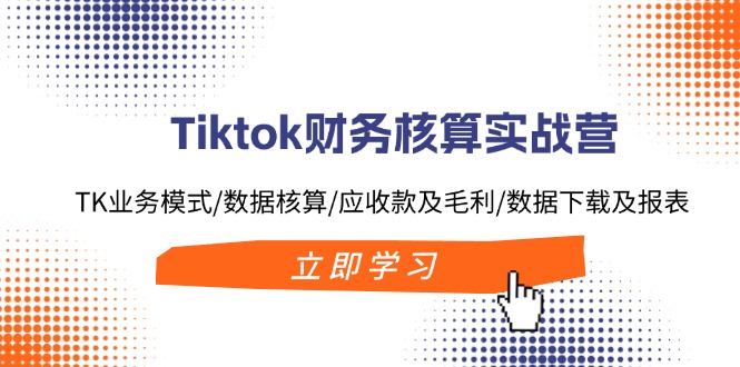 Tiktok财务核算实战营：TK业务模式/数据核算/应收款及毛利/数据下载及报表-创业项目网