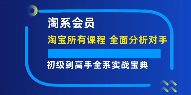 淘系会员【淘宝所有课程，全面分析对手】，初级到高手全系实战宝典-创业项目网