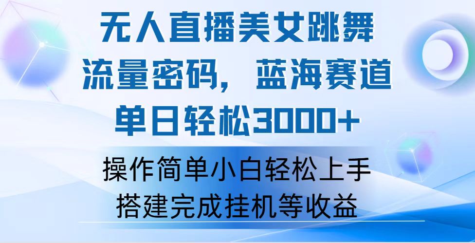 快手无人直播美女跳舞，轻松日入3000+，流量密码，蓝海赛道，上手简单可矩阵-创业项目网