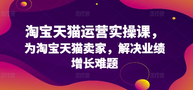 淘宝天猫运营实操课，为淘宝天猫卖家，解决业绩增长难题-创业项目网