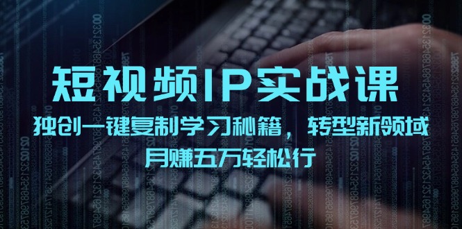 短视频 IP实战课，独创一键复制学习秘籍，转战新领域，月赚五万轻松行-创业项目网