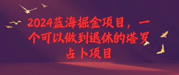 2024蓝海掘金项目，一个可以做到退休的塔罗占卜项目-创业项目网