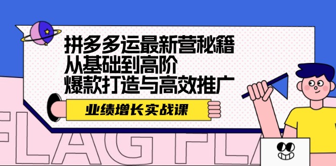 拼多多运最新营秘籍：业绩 增长实战课，从基础到高阶，爆款打造与高效推广-创业项目网