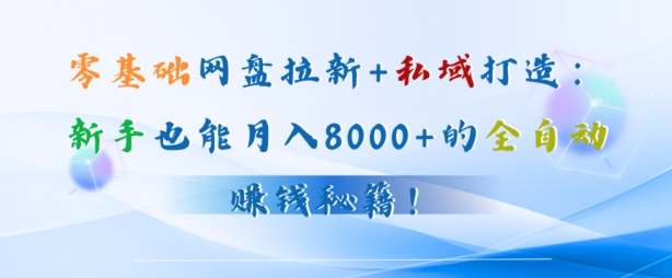 零基础网盘拉新+私域引流：新手也能月入50000+的全自动赚钱秘籍!-创业项目网