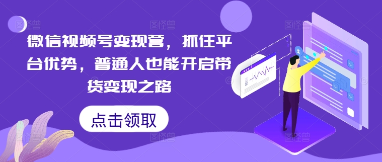 微信视频号变现营，抓住平台优势，普通人也能开启带货变现之路-创业项目网