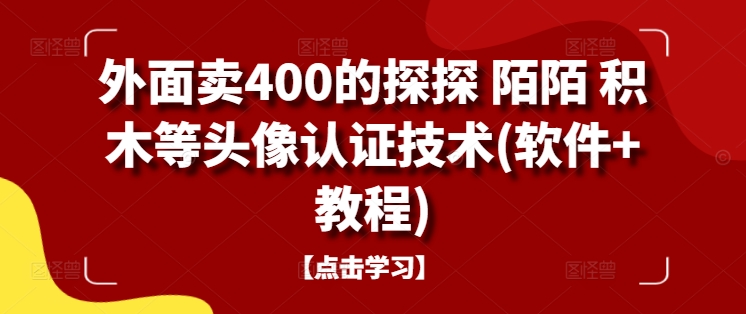 外面卖400的探探 陌陌 积木等头像认证技术(软件+教程)-创业项目网