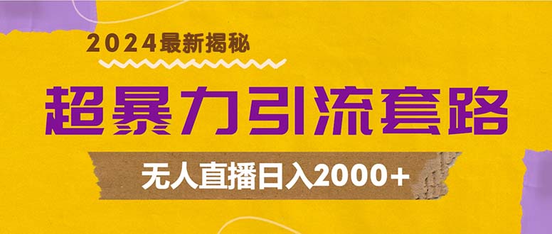 超暴力引流套路，无人直播日入2000+-创业项目网