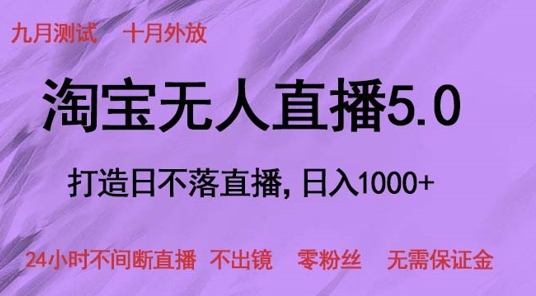 淘宝无人直播5.0，打造日不落直播，24小时不间断直播 不出镜 零粉丝 无需保证金-创业项目网