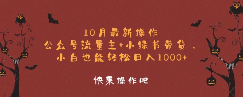 10月最新操作，公众号流量主+小绿书带货，小白也能轻松日入1k-创业项目网