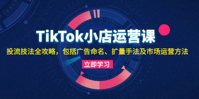 TikTok小店运营课：投流技法全攻略，包括广告命名 扩量手法及市场运营方法-创业项目网