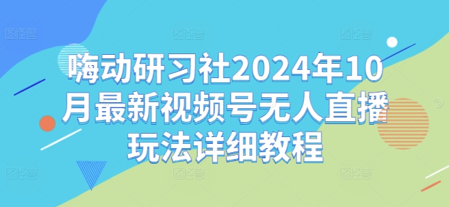 嗨动研习社2024年10月最新视频号无人直播玩法详细教程-创业项目网