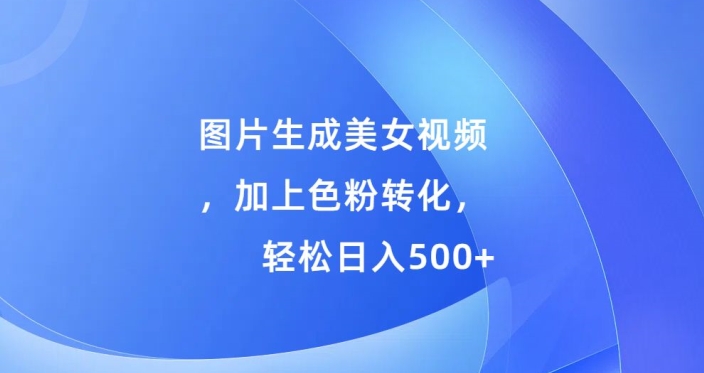 图片生成美女视频，加上色粉转化，轻松日入500+-创业项目网