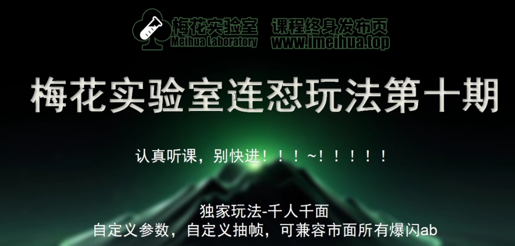 梅花实验室社群专享课视频号连怼玩法第十期课程+第二部分-FF助手全新高自由万能爆闪AB处理-创业项目网