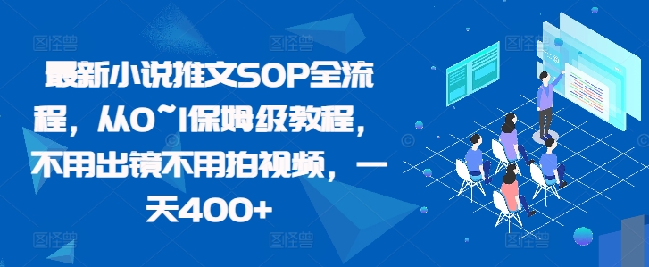 最新小说推文SOP全流程，从0~1保姆级教程，不用出镜不用拍视频，一天400+-创业项目网